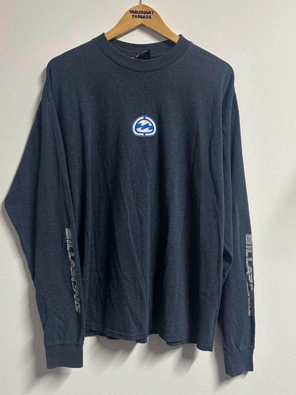 Vintage Billabong Long Sleeve T-shirt Blue Mens Size XL Surf Skate